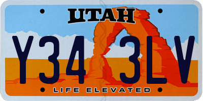 UT license plate Y343LV