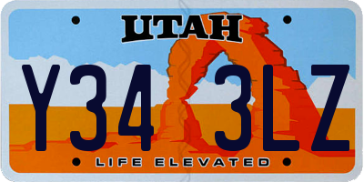 UT license plate Y343LZ