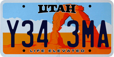 UT license plate Y343MA