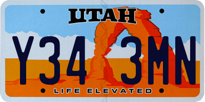 UT license plate Y343MN