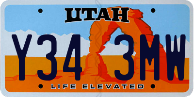 UT license plate Y343MW