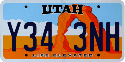 UT license plate Y343NH