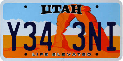 UT license plate Y343NI