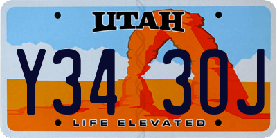 UT license plate Y343OJ