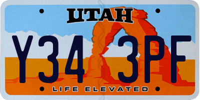 UT license plate Y343PF