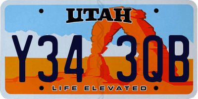 UT license plate Y343QB