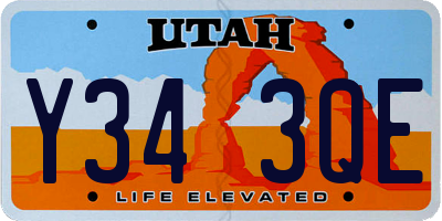 UT license plate Y343QE