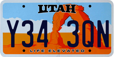 UT license plate Y343QN