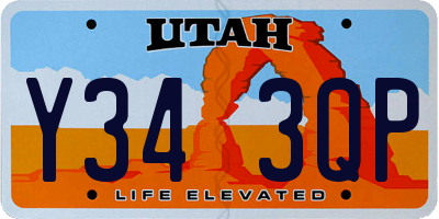 UT license plate Y343QP