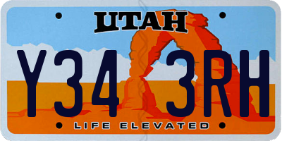 UT license plate Y343RH