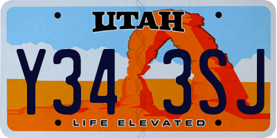 UT license plate Y343SJ