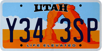 UT license plate Y343SP