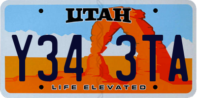 UT license plate Y343TA