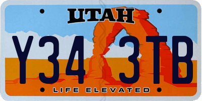 UT license plate Y343TB