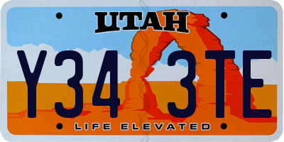 UT license plate Y343TE