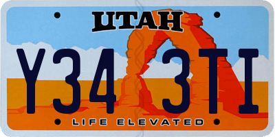 UT license plate Y343TI