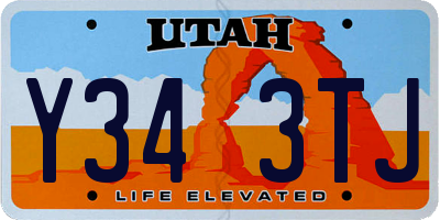 UT license plate Y343TJ
