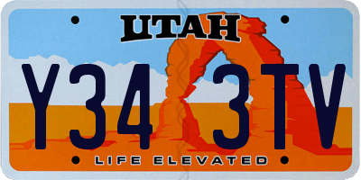 UT license plate Y343TV