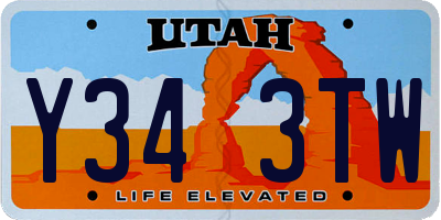 UT license plate Y343TW