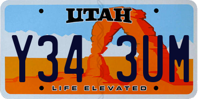 UT license plate Y343UM