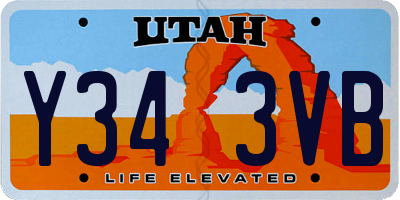 UT license plate Y343VB