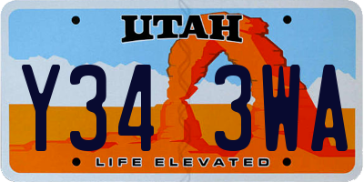 UT license plate Y343WA