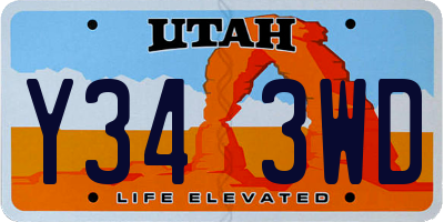 UT license plate Y343WD