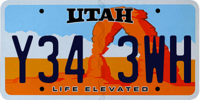 UT license plate Y343WH
