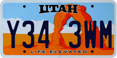 UT license plate Y343WM