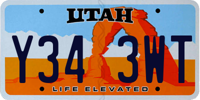 UT license plate Y343WT