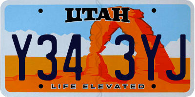 UT license plate Y343YJ