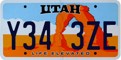 UT license plate Y343ZE