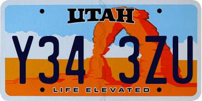 UT license plate Y343ZU