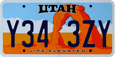UT license plate Y343ZY