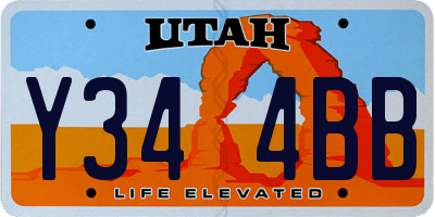 UT license plate Y344BB