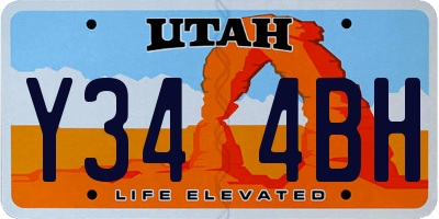 UT license plate Y344BH
