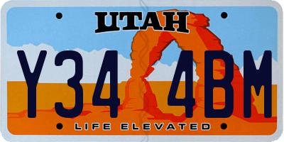 UT license plate Y344BM