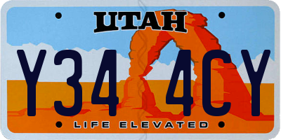 UT license plate Y344CY