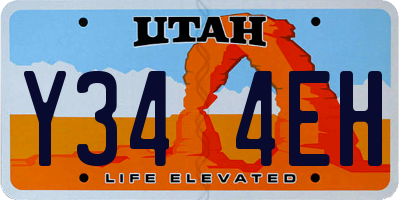 UT license plate Y344EH