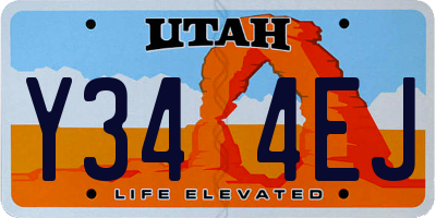 UT license plate Y344EJ