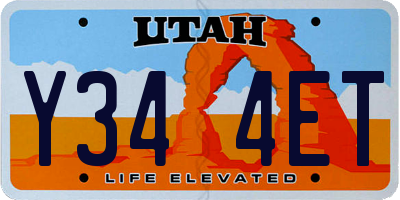 UT license plate Y344ET