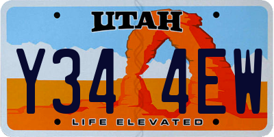 UT license plate Y344EW