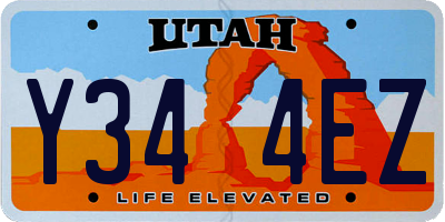 UT license plate Y344EZ
