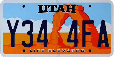 UT license plate Y344FA