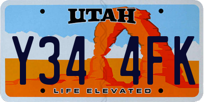 UT license plate Y344FK