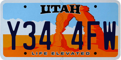 UT license plate Y344FW