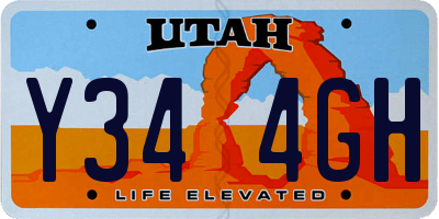 UT license plate Y344GH