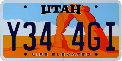 UT license plate Y344GI