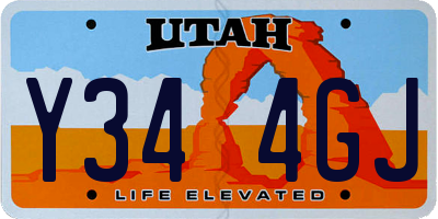UT license plate Y344GJ