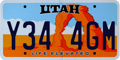 UT license plate Y344GM